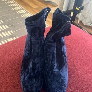 Target Velvet Ankle Boots in Deep Blue